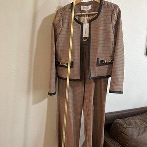 LAST CALL! Derek Lam 10 Crosby Suit Houndstooth Size 6 Color Camel